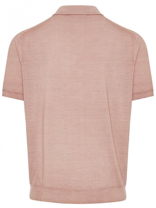 Canali Men's Short Sleeve Blouse Polo Pink