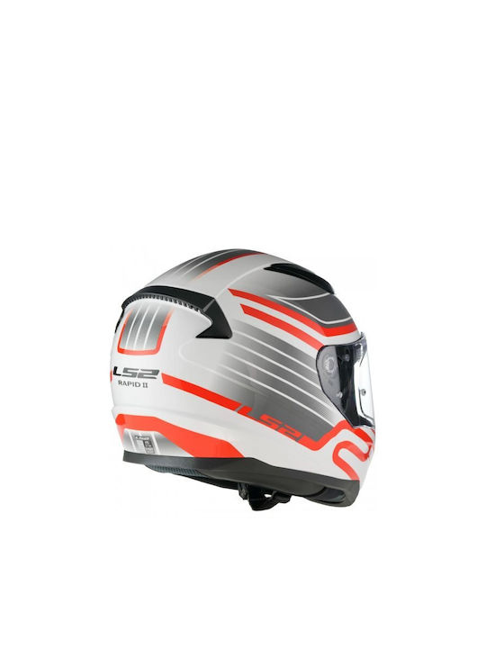 LS2 Rapid II Circuit White/Red Κράνος Μηχανής Full Face ECE 22.06 1300gr