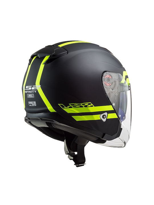 LS2 Infinity OF521 Hyper Titanium / Yellow Κράνος Μηχανής Jet 1250gr με Sunvisor