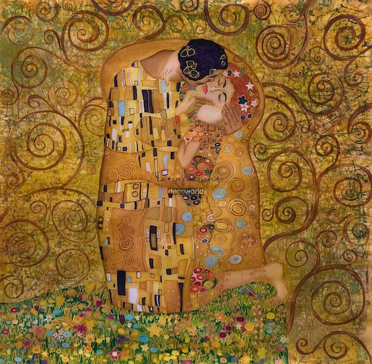 "Целувката" Густав Климт на Платнен 40x40 cm