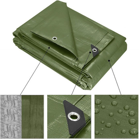 Laminated Waterproof Polyethylene Tarp 120g/m2 4x8m Green