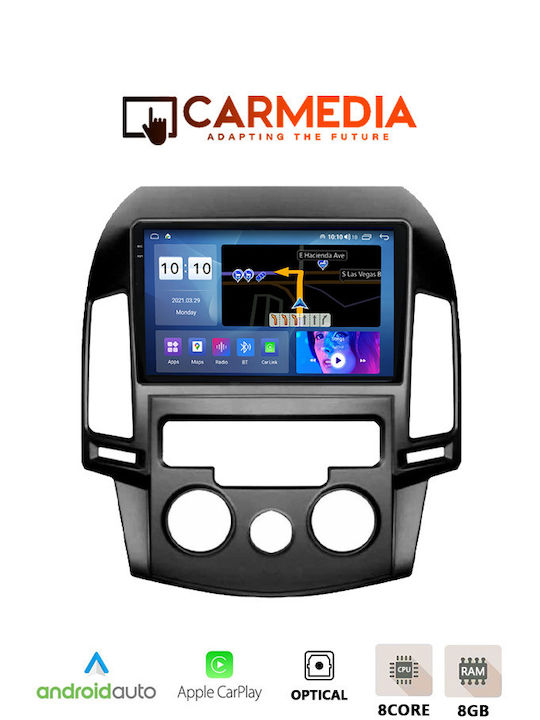 Carmedia Car Audio System for Hyundai i30 2007-2012 with A/C (Bluetooth/USB/AUX/WiFi/GPS) with Touch Screen 9.5"