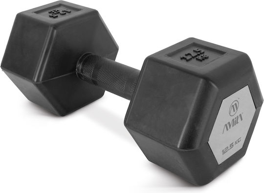 AMILA Hexagon Rubber Dumbbell 1 x 12.5 Kg