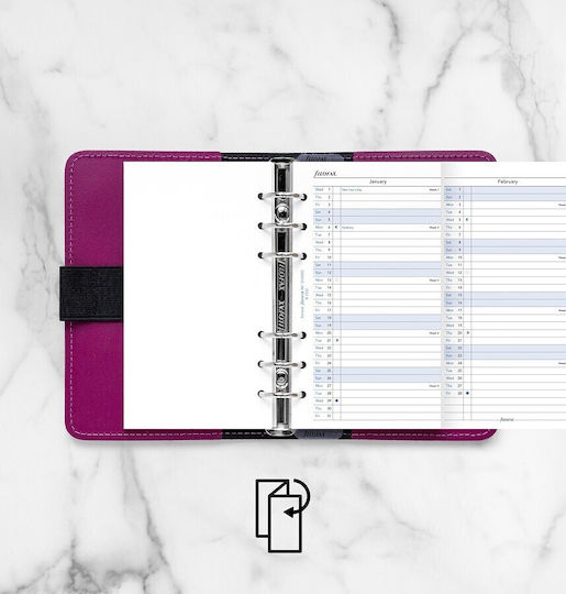 Filofax 2025 Personal Vertical Year Planner English White 25-68402 Filofax