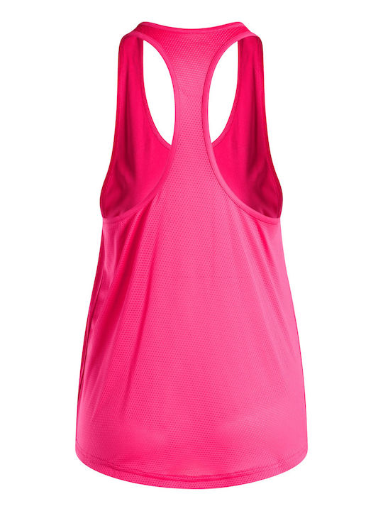 Reebok Damen Sportliches Bluse Ärmellos mit Transparenz Pink