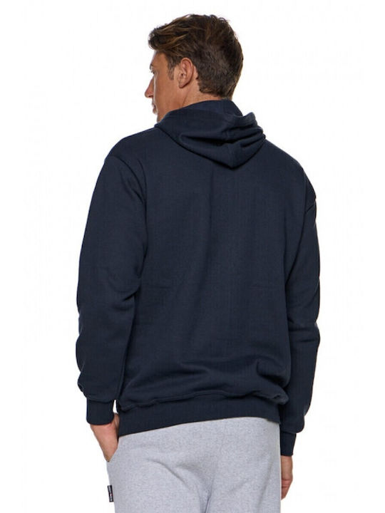 Bodymove Herren Sweatshirt mit Kapuze und Taschen Blue