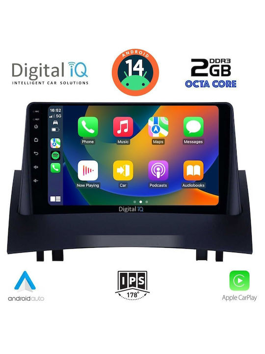 Digital IQ Car Audio System for Renault Megane 2002-2008 (Bluetooth/USB/AUX/WiFi/GPS) with Touch Screen 9"