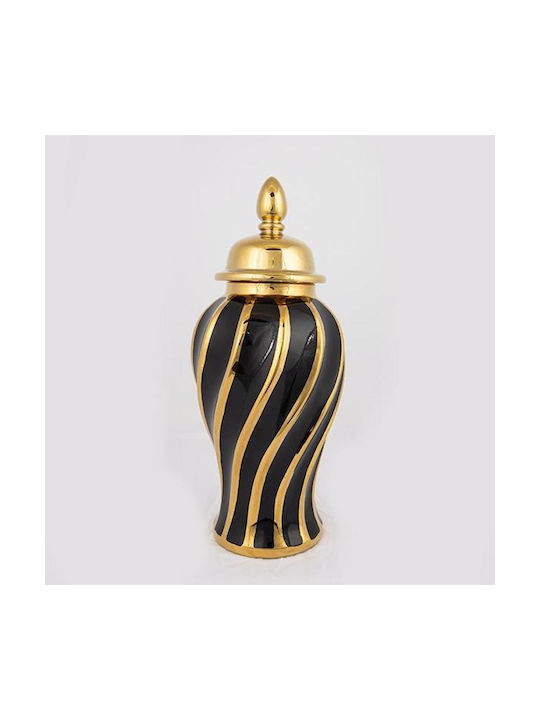 Estheti Home Ceramic Vase Black Gold Φ17.5x40.8cm 752-20032