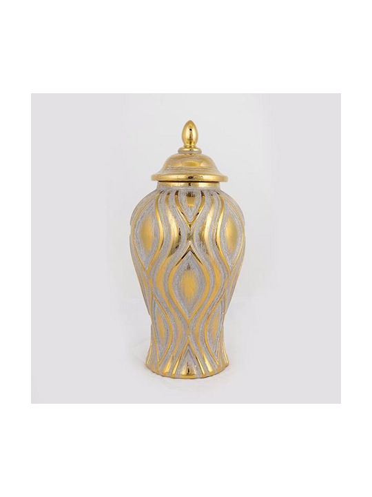 Estheti Home Ceramic Vase Silver Gold Φ17.3x36.8cm 752-20017