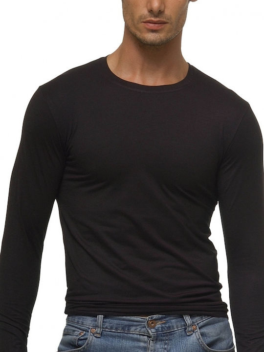 Helios Men's Undershirt Long-sleeved in Black Color