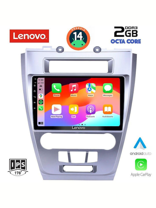 Lenovo Auto-Audiosystem für Ford Vereinigung 2012-2017 (Bluetooth/USB/AUX/WiFi/GPS/Apple-Carplay/Android-Auto) mit Touchscreen 10"
