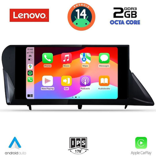 Lenovo Ηχοσύστημα Αυτοκινήτου για Lexus RX 2009-2014 (Bluetooth/USB/AUX/WiFi/GPS/Apple-Carplay/Android-Auto) με Οθόνη Αφής 9"