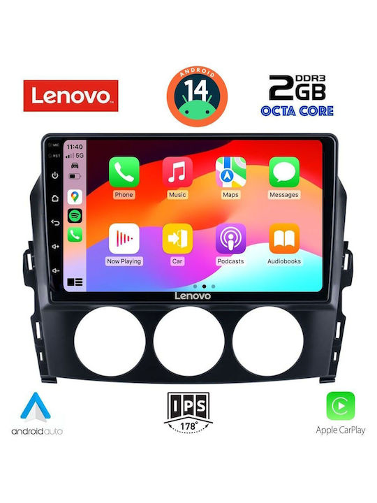 Lenovo Auto-Audiosystem für Mazda MX-5 2005-2015 (Bluetooth/USB/AUX/WiFi/GPS/Apple-Carplay/Android-Auto) mit Touchscreen 9"