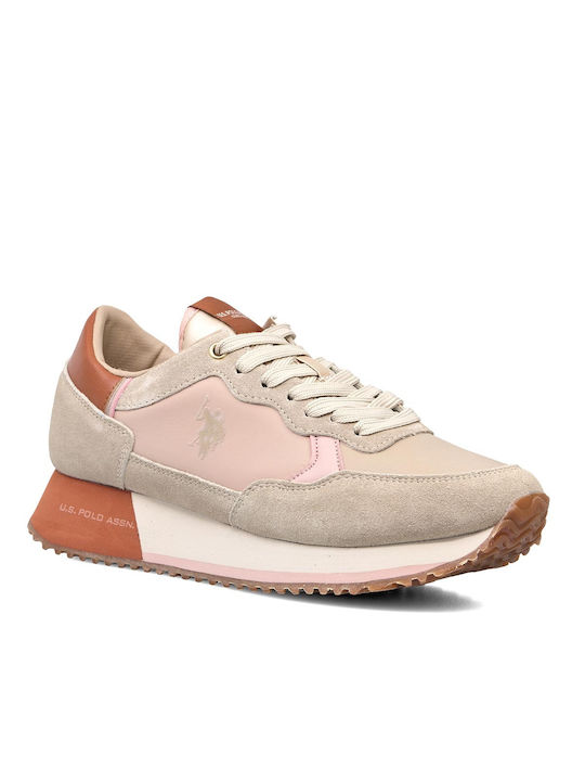 U.S. Polo Assn. Sneakers Beige / Pink