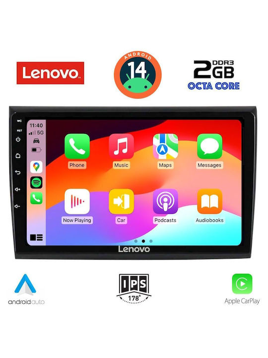 Lenovo Ηχοσύστημα Αυτοκινήτου για Fiat Bravo 2007> (Bluetooth/USB/AUX/WiFi/GPS/Apple-Carplay/Android-Auto) με Οθόνη Αφής 9"