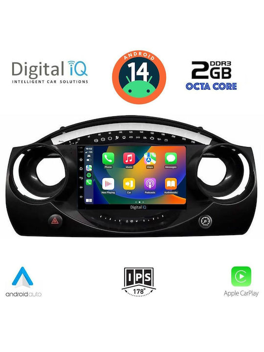 Digital IQ Car Audio System for Mini Cooper 2000-2006 (Bluetooth/USB/AUX/WiFi/GPS) with Touch Screen 9"