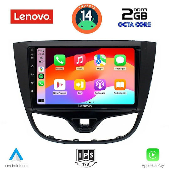 Lenovo Auto-Audiosystem für Opel Karl 2014-2019 (Bluetooth/USB/AUX/WiFi/GPS/Apple-Carplay/Android-Auto) mit Touchscreen 10"
