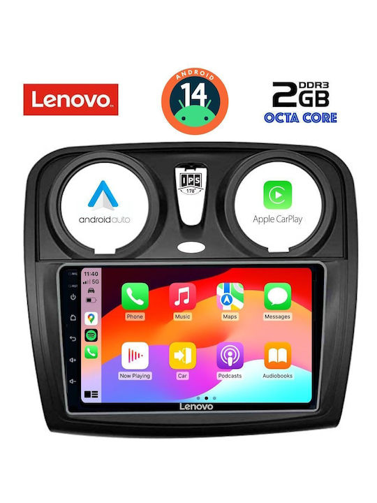 Lenovo Car Audio System for Dacia Dokker 2012> (Bluetooth/USB/AUX/WiFi/GPS) with Touch Screen 9"