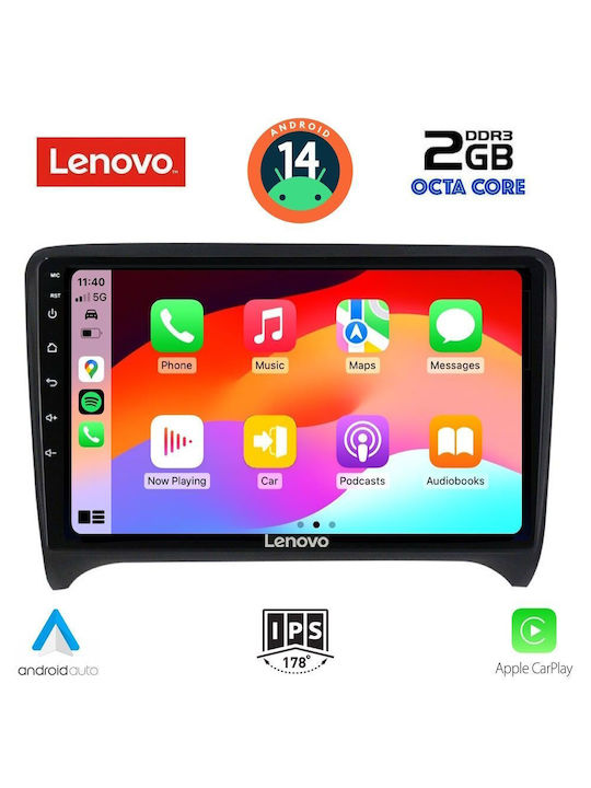 Lenovo Ηχοσύστημα Αυτοκινήτου για Audi TT 2007-2015 (Bluetooth/USB/AUX/WiFi/GPS/Apple-Carplay/Android-Auto) με Οθόνη Αφής 9"