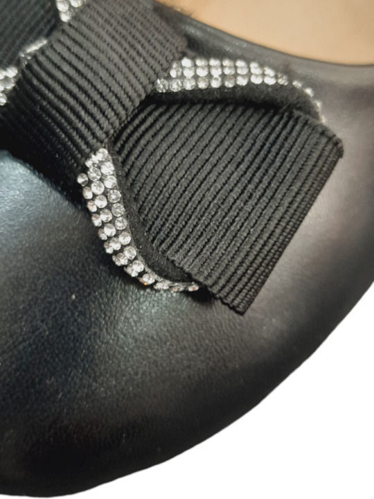 Kids Ballerinas with Hoop & Loop Closure Black