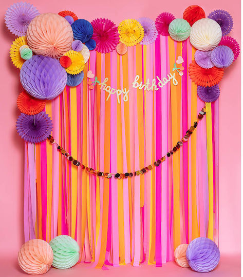 Garland "Happy Birthday" Hearts, Rainbows & Cherries