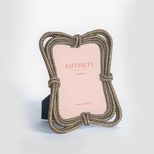 Estheti Home Κορνίζα Resin Χρυσή Σχοινί 13x18cm 756-12026