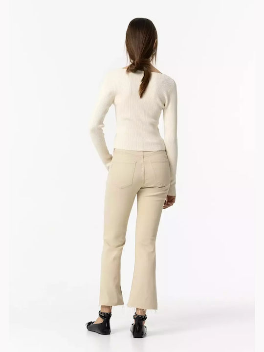 Tiffosi Women's Jean Trousers Flared Beige