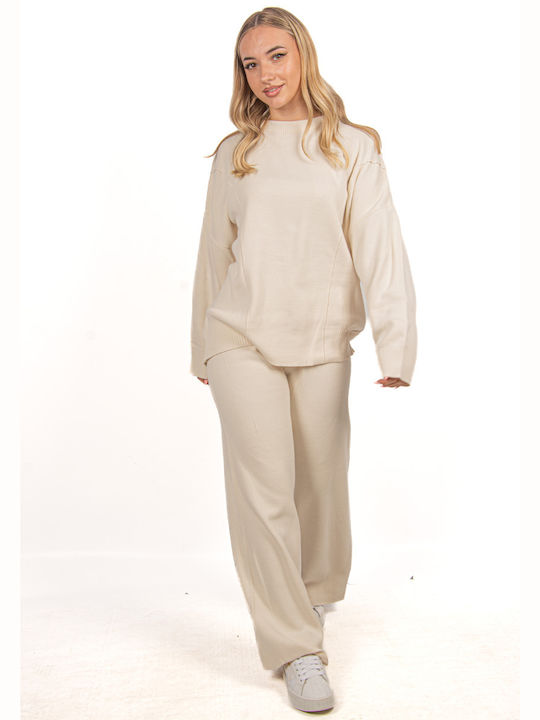 Ellen Damen Ecru Set mit Hose