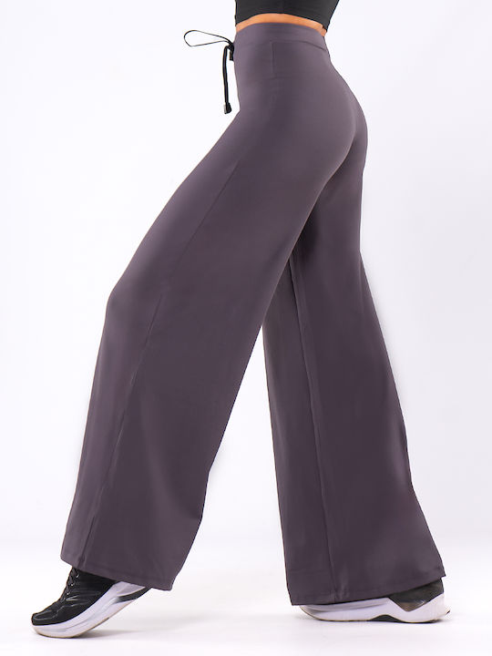 The Lady Selah Women's High-waisted Satin Trousers Gray