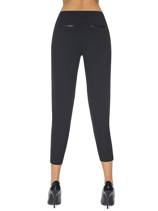 Bas Bleu Women's Fabric Capri Trousers Black