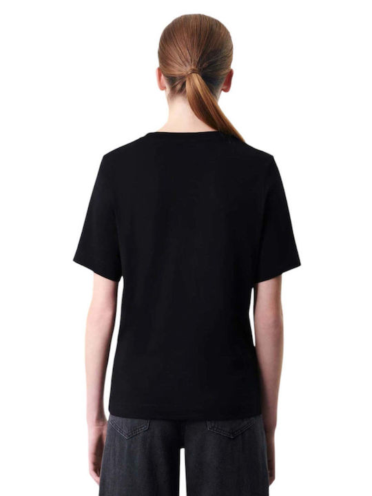 Drykorn Damen T-shirt mit V-Ausschnitt Schwarz