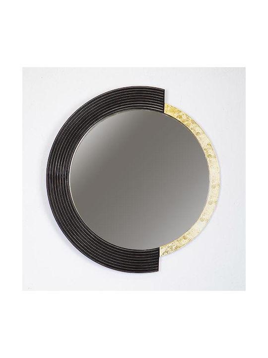 Estheti Home Wooden Wall Mirror Black Gold 54x2.5x58cm 751-10017