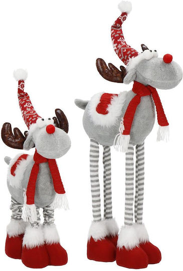Beleuchtet Weihnachtliche Kunststoff Figur Rentier Gray