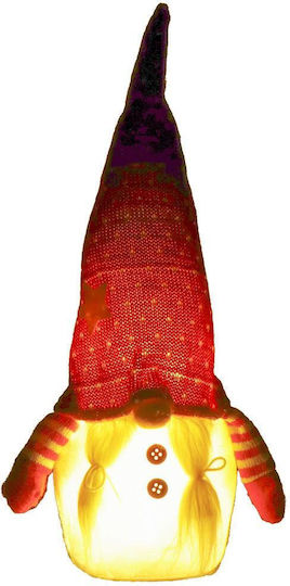 Iluminată De Crăciun Figurină Elf Roșu Înălțime 33cm.