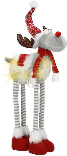 Beleuchtet Weihnachtliche Kunststoff Figur Rentier Gray