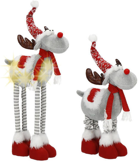 Beleuchtet Weihnachtliche Kunststoff Figur Rentier Gray