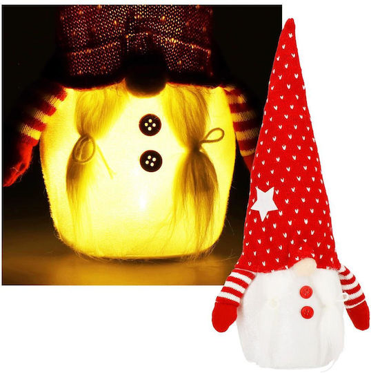Iluminată De Crăciun Figurină Elf Roșu Înălțime 33cm.
