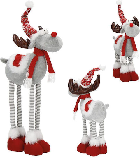 Beleuchtet Weihnachtliche Kunststoff Figur Rentier Gray
