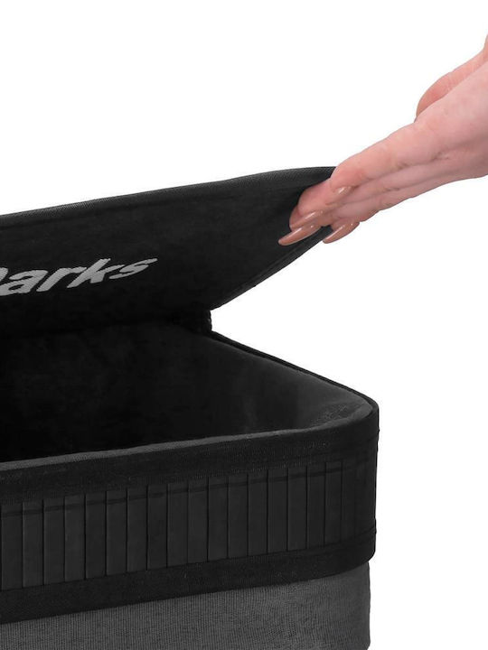 Coș de Rufe Bambus 100l cu Capac 54x35x60cm Negru