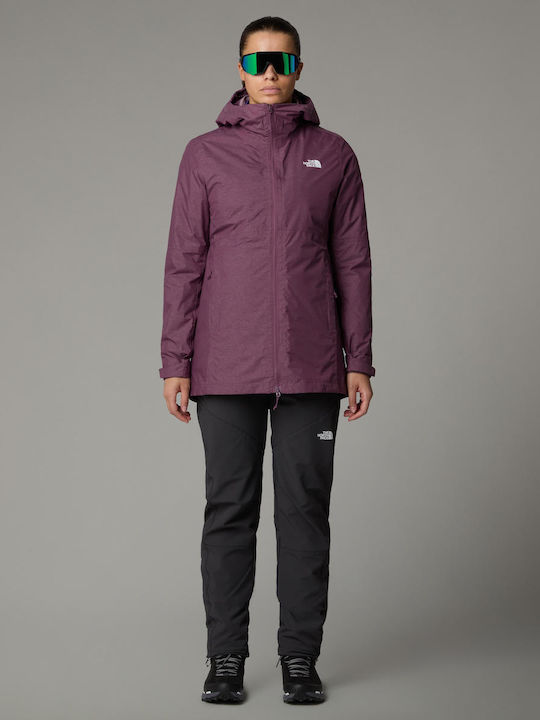 The North Face Women's Short Parka Jacket Waterproof for Winter Purple