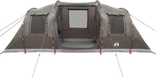 vidaXL Camping Tent Tunnel Brown for 4 People 472x245x192cm