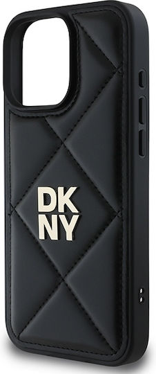 DKNY Quilted Stack Logo Back Cover Δερματίνης Μαύρο (iPhone 16 Pro Max)