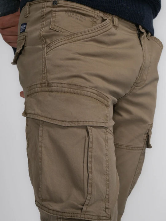 Trousers Cargo Elastic in Regular Fit Beige