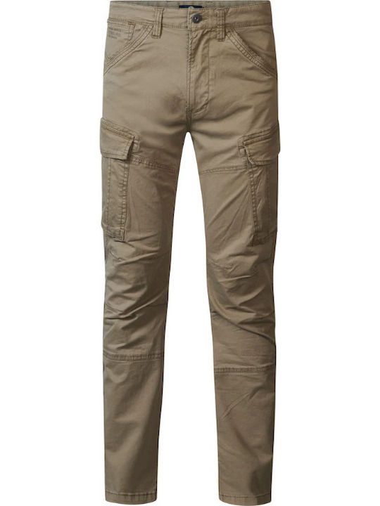 Trousers Cargo Elastic in Regular Fit Beige