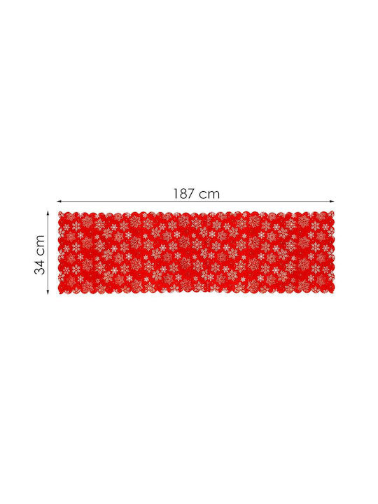 Weihnachtlich Tischtuch Stoff Rot L34xB187cm.