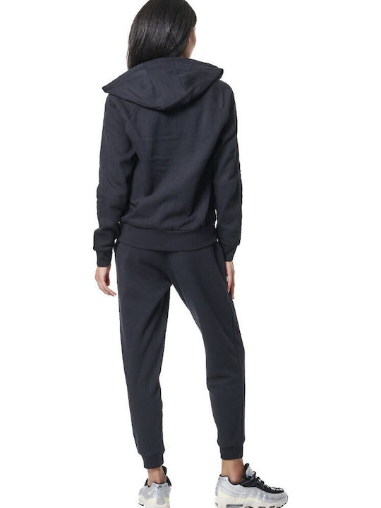Παντελόνι Φόρμας με Λάστιχο Fleece Μαύρο