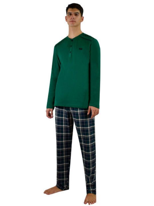 Poleren Men's Winter Pajamas Set Green