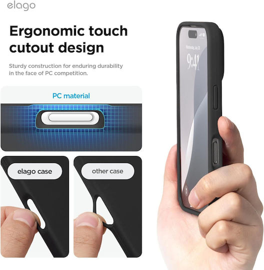 Elago Premium Liquid Back Cover Σιλικόνης Μαύρο (iPhone 16 Pro)