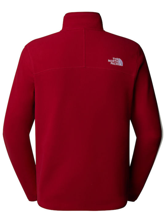 The North Face M 100 Glacier Men's Cardigan with Zipper Garnet Red