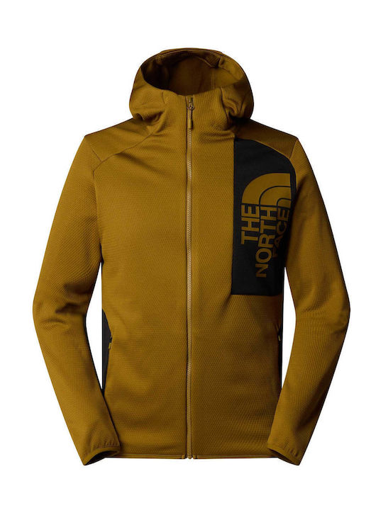 Sweatshirt Fleece with Hood Moss Green/TNF Black